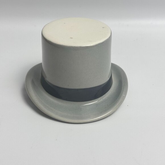 Vtg Lincoln Bennett & Co Glaze Grey Top Hat Advertising Ceramic Ashtray/Small Ca - Picture 4 of 13